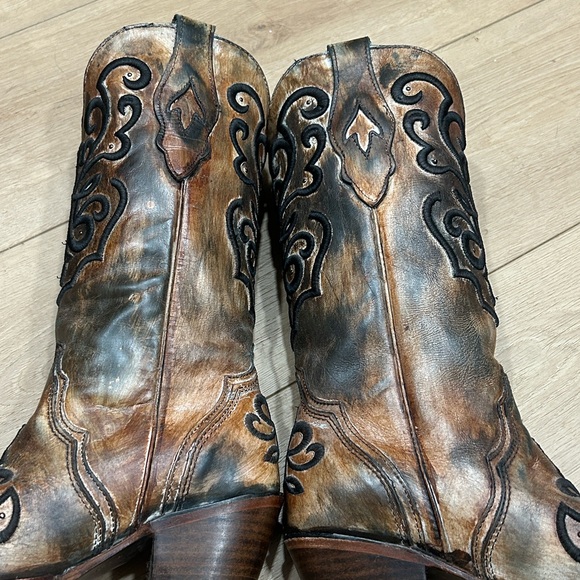 CORRAL WOMEN'S CORD STITCH COWGIRL BOOTS - SNIP TOE Size 8 - Picture 13 of 16